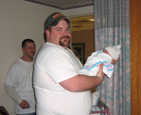 Dad gets to hold Amber