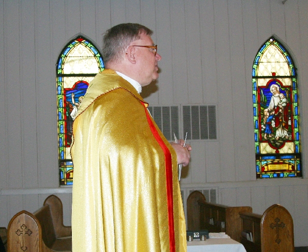 Father goes through the ceremony