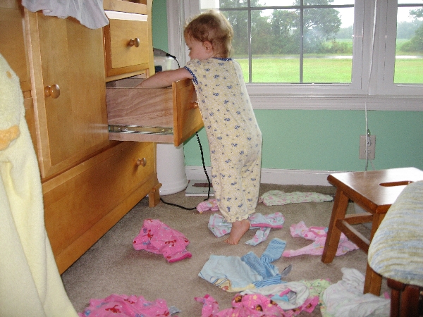 Reorganizing the pajama drawer