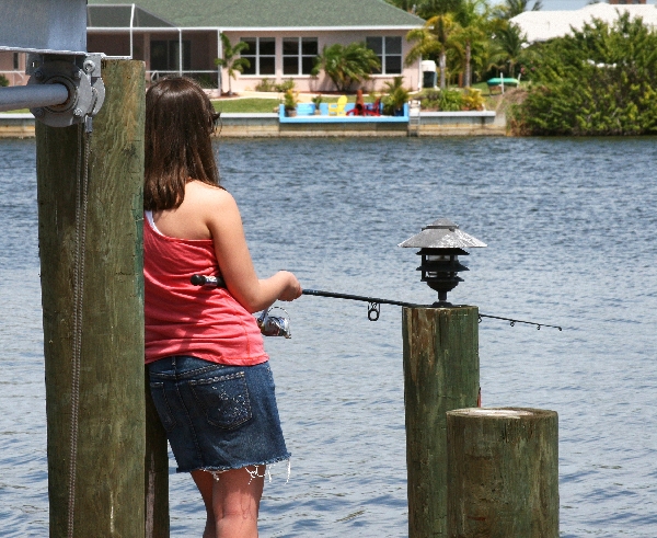 Meg fishing