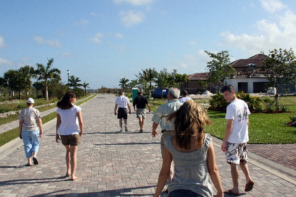 Walking to view new houses