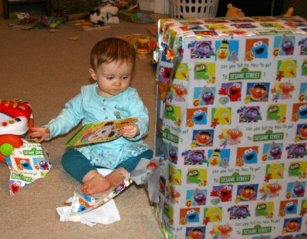 Opening birthday present from Emily