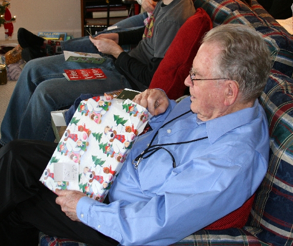 Bob opens a gift