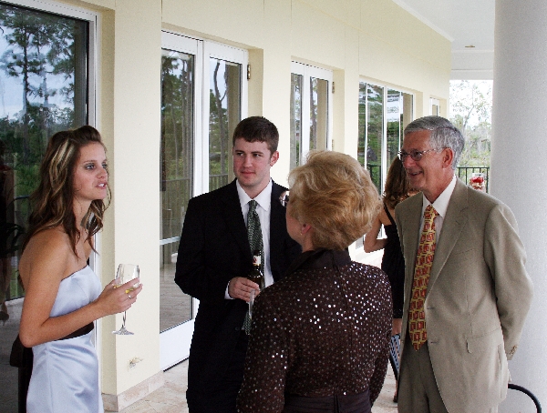 Sara talks to her god-parents