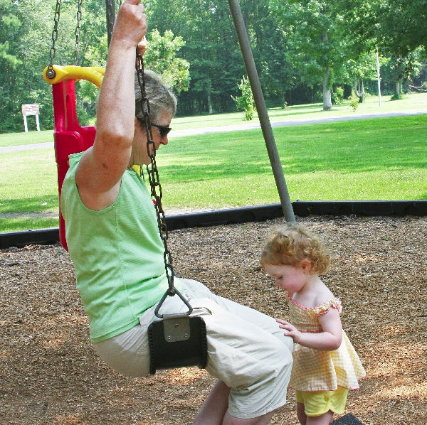 Pushing Grammy on the Swing