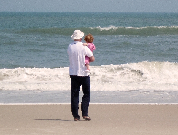 Looking at waves with Grandpa