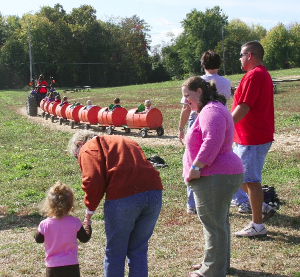 Checking out the Pumpkin Racers