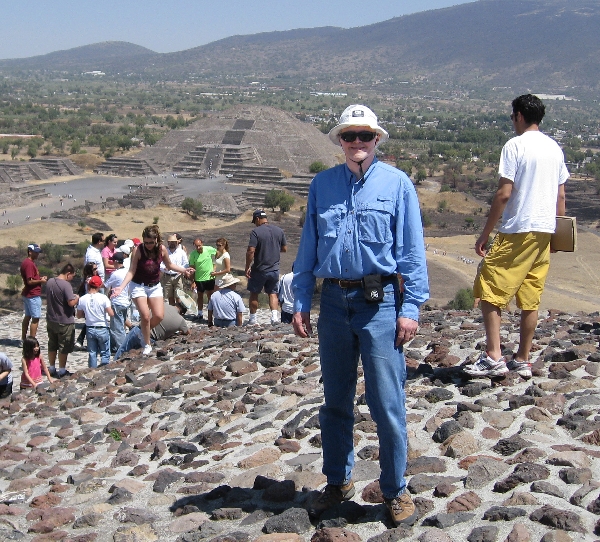 Randy at the top of the Pyramid of the Sun