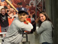20170614 132513 Victoria demonstrates proper batting stance to Babe Ruth