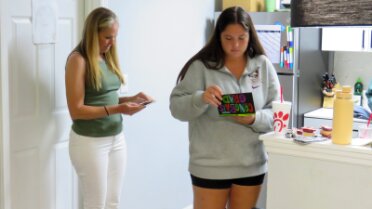 Opening graduation cards